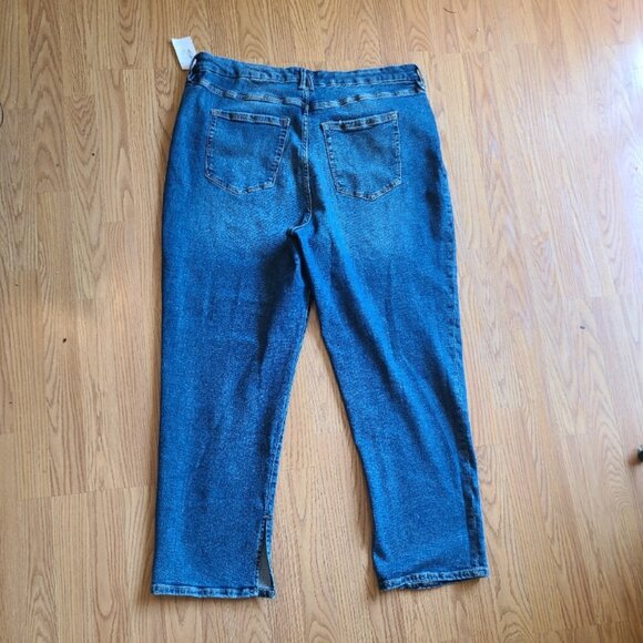 NWT! GOOD AMERICAN GOOD BOY ALWAYS FITS SPLIT HEM JEAN HIGH RISE STRAIGHT 20-26 - Picture 4 of 8
